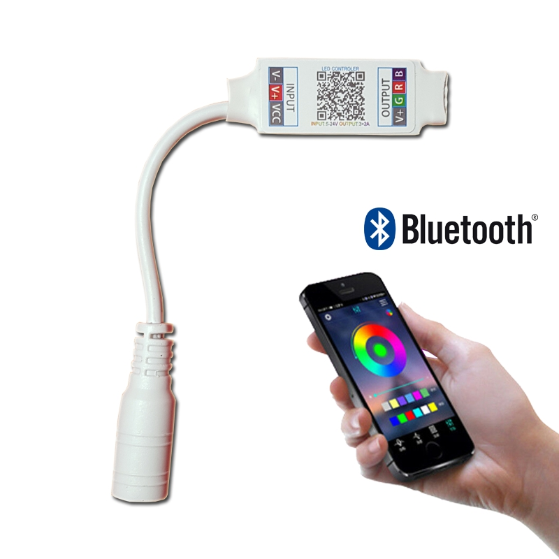 Bluetooth Cep Telefonundan RGB Şerit LED Kontrol Modülü 6A 5-24V