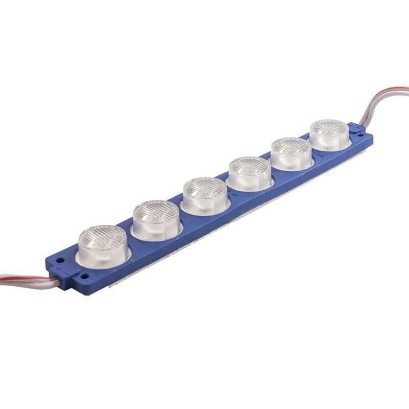 6W Mercekli Modül 6'lı Led - Mavi 12V