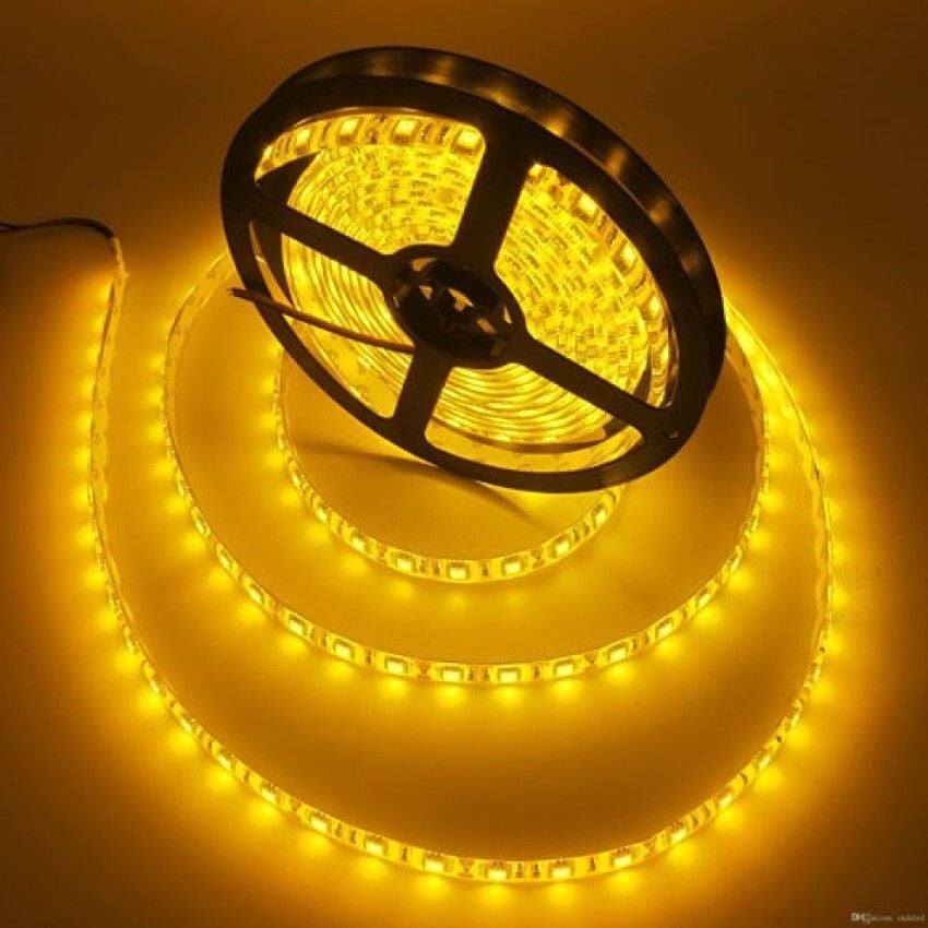 24V  Silikonlu Amber Şerit Led (5 Metre)