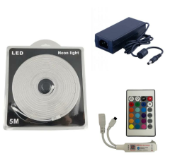 Tuya Destekli Bluetooth Kontrollü 6x12mm RGB Esnek Neon Şerit Led Set 5M