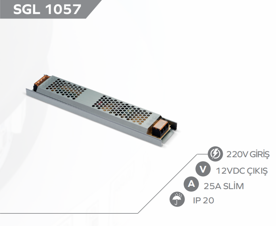 25A EKO Led Trafo İnce-Fansız