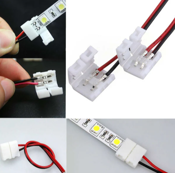 2 Pinli Şerit Led Ekleme Aparatı 8MM 15 Cm Kablo