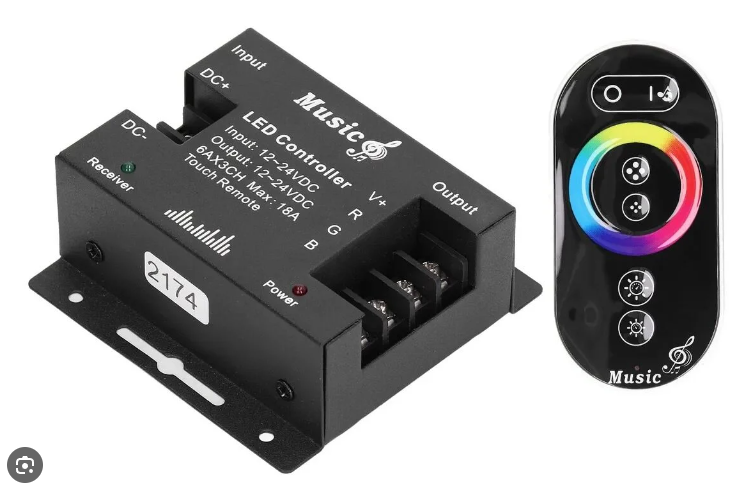 Dokunmatik (Touch) RGB Şerit Led Kumanda Müzik Ses Kontrol Devresi 12-24V