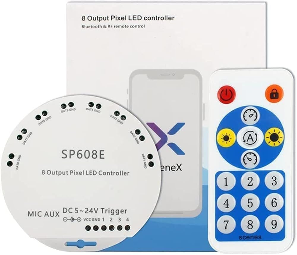 SP608E 8 Kanal WS2811-WS2812B Pixel Kontrol Devresi 5-24V