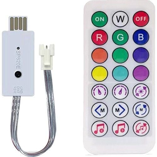 DC5V SP620E USB Bluetooth Müzik Piksel Denetleyicisi WS2812 Rgb Işık Bandı Için Rf Uzaktan Kumanda
