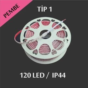 220 Volt PEMBE Şerit Led TİP1