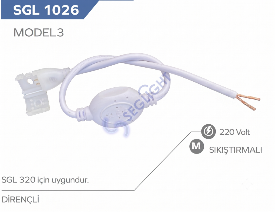 220v Neon Led Fiş Soket 8x16mm