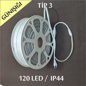 220 Volt Şerit Led IP44 Tip 3 Günışığı 15 metre