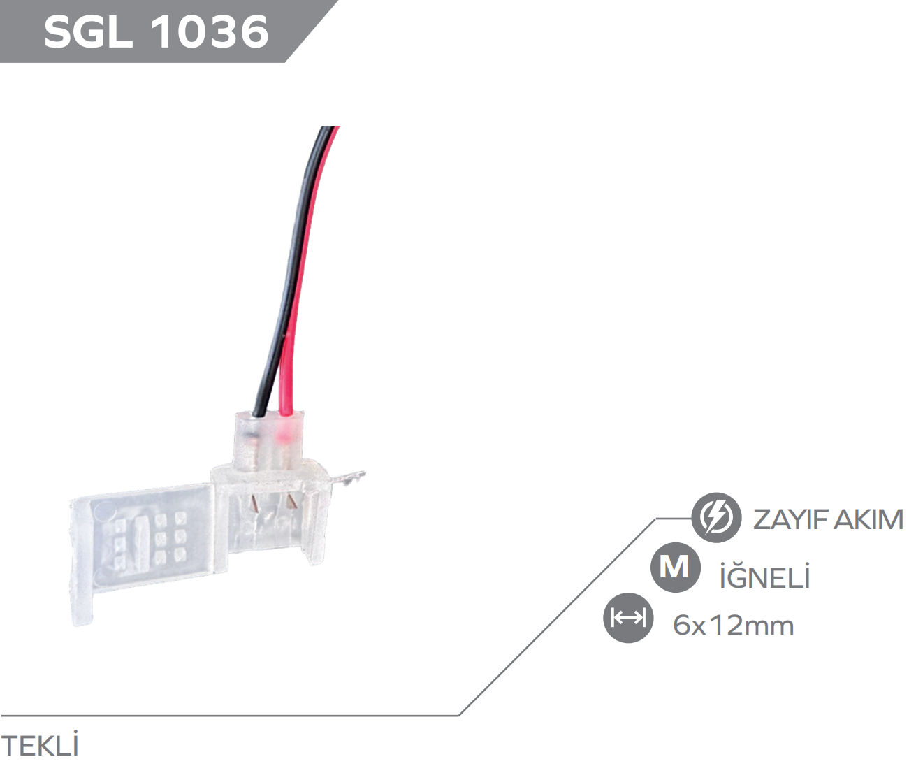 12V 6x12mm NEON LED SOKET