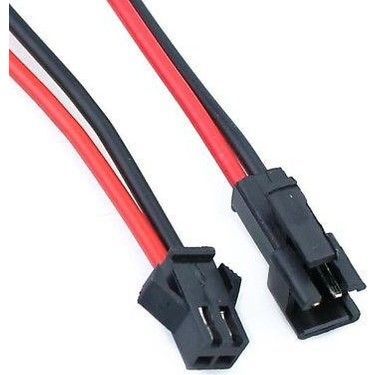 2 Pin Dişi - Erkek Bağlantı Soketi - 15 cm Kablolu