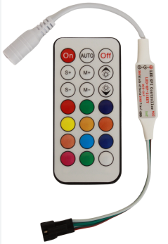 SP104E WS2811-WS2812 ARGB Pixel Led Kontrol Devresi 21 Tuşlu RF Kumanda 5-24V