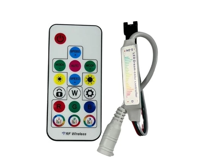 SP104E WS2811-WS2812 Volt Argb Müzikli Pixel Kontrol Devresi Rf Kumandalı Magic LED
