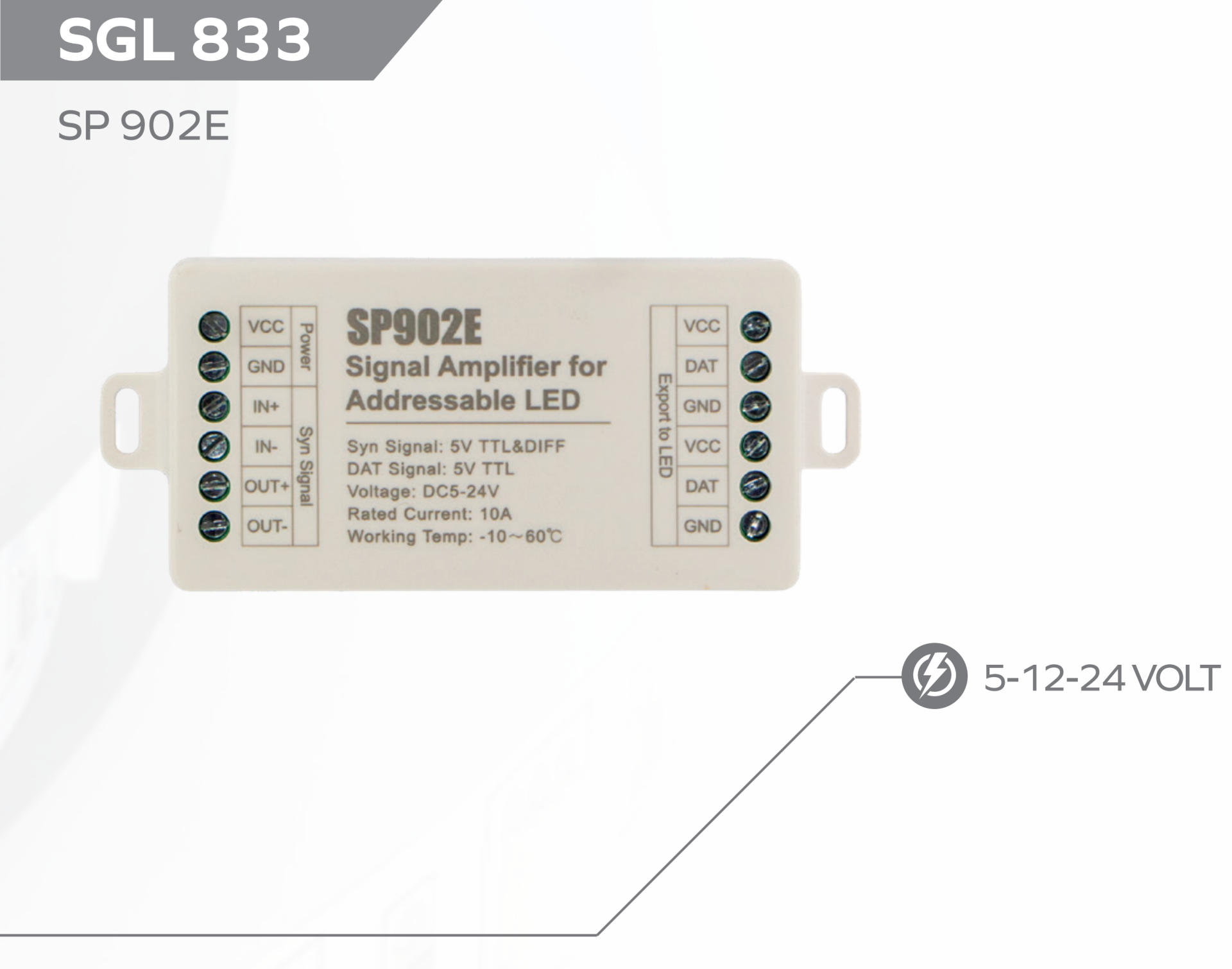 SP902E Pixel Sinyal Güçlendirici 5-24V