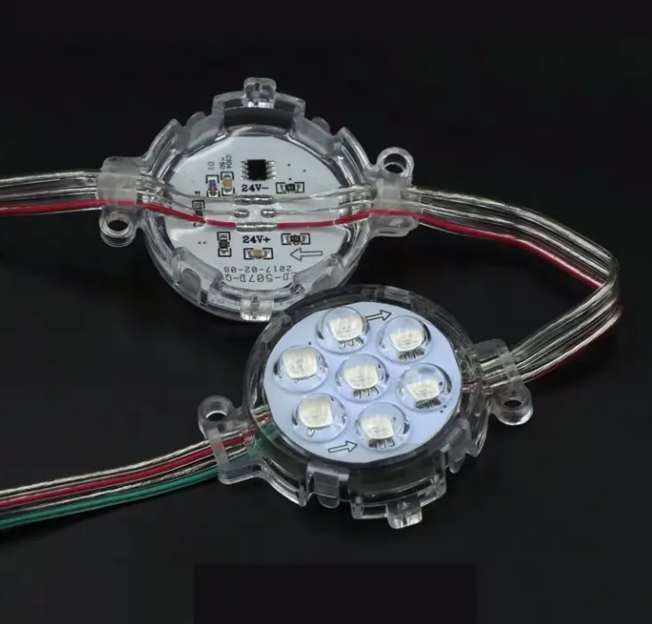24Volt 50mm Ws2811 Adreslenebilir LunaPark Ledi ARGB Pixel Modül Led(30 Adet)