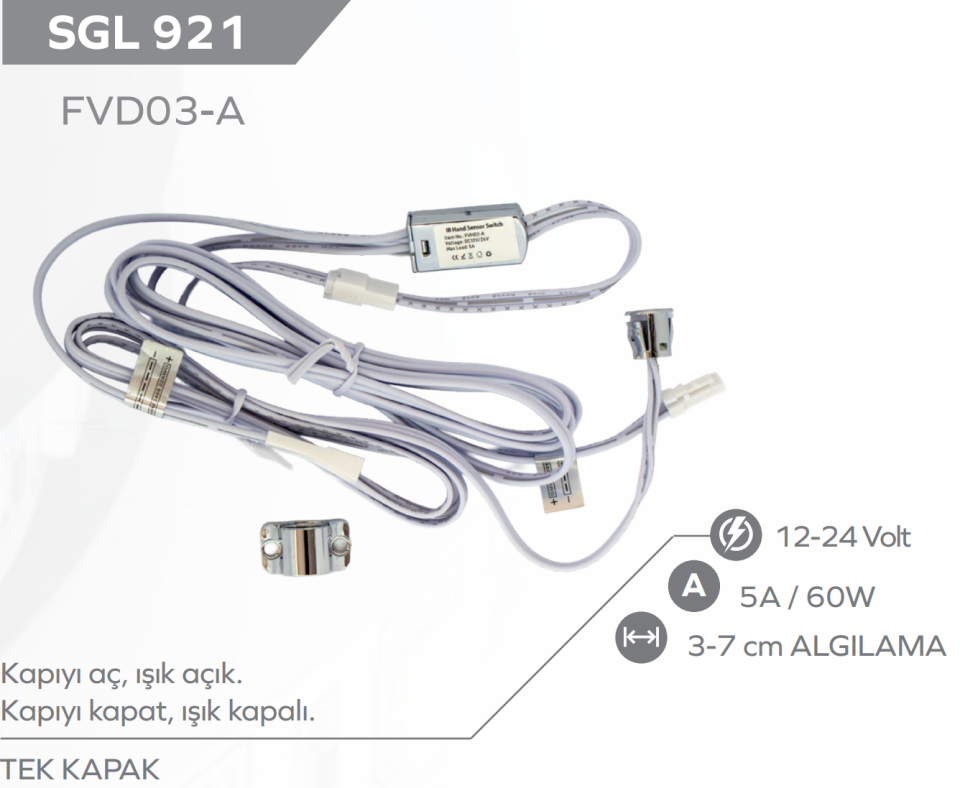 Tek Kapak Sensörü (Kapak Aç Işık Yanar)