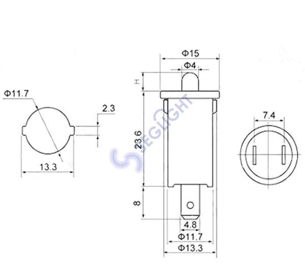 Seglight 12 mm Ters Kapak Switch Normalde Kapalı Kontak