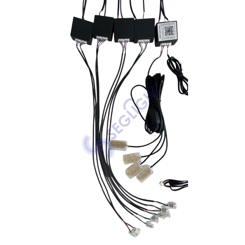 12V ARAÇ İÇİN PİXEL AMBİYANS LED SET APP KONTROL 18PARÇA LEDLİ