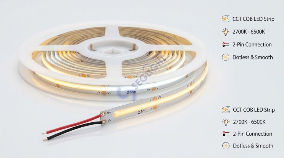 12V CCT COB ŞERİT LED 5 METRE