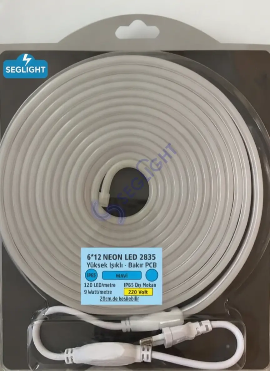 220v TAK CALIŞTIR NEON LED 5 METRE 6X12MM