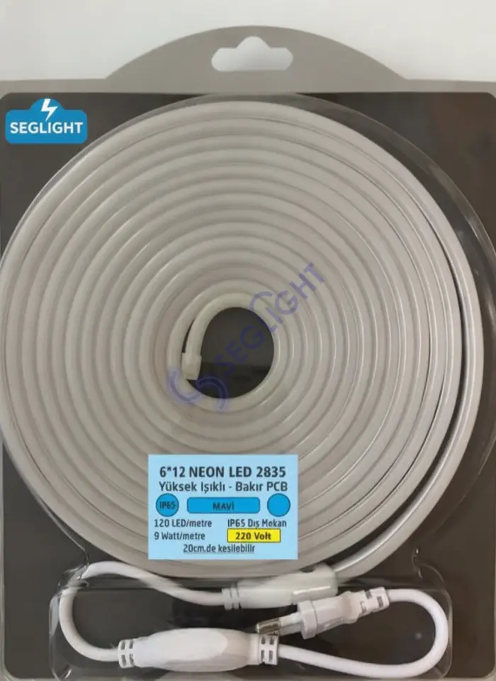 220v TAK CALIŞTIR NEON LED 5 METRE 6X12MM