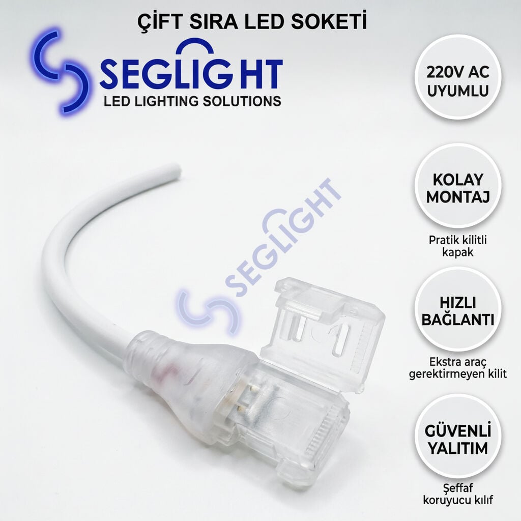 220v Çift Sıra Led Konnektör