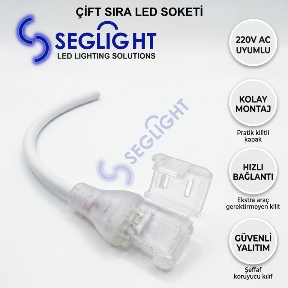220v Çift Sıra Led Konnektör